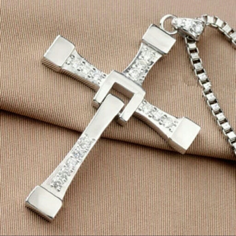 COPY - Silver FAST and FURIOUS Cross necklace